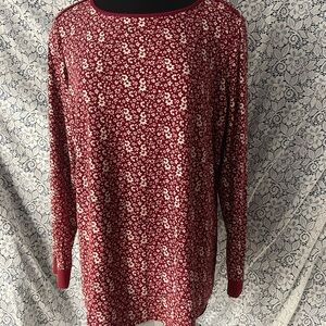 Susan Graver Floral Red Women's Top